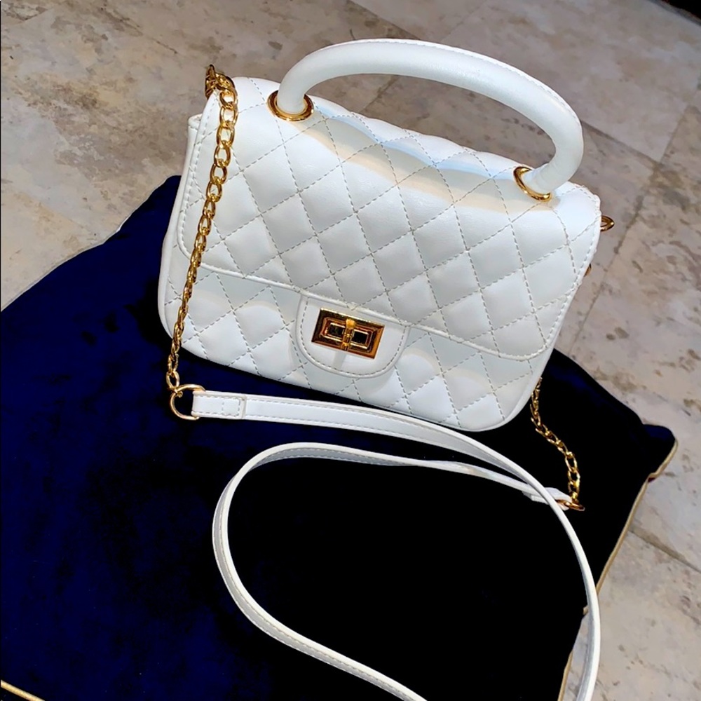 White and Gold cross body / purse